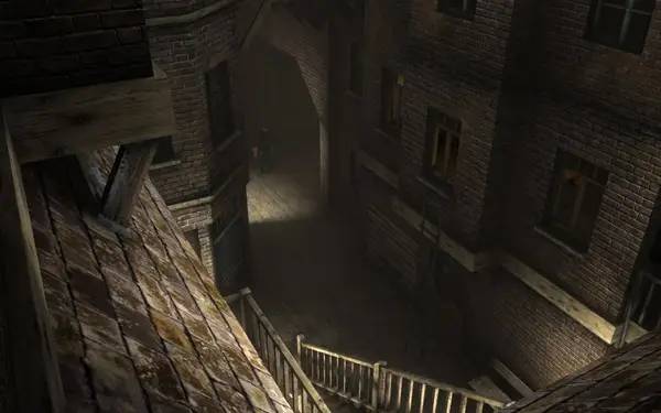 Кадр с взаимодействием персонажа и объекта в Sherlock Holmes versus Jack the Ripper