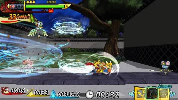 Кадр с взаимодействием персонажа и объекта в Shinobi Spirits S Legend of Heroes