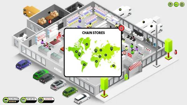 Кадр с взаимодействием персонажа и объекта в Shop Tycoon  Prepare your wallet