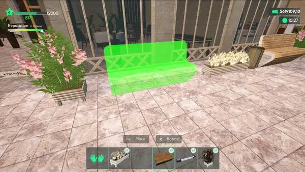 Кадр с взаимодействием персонажа и объекта в ShoppingMall  Manager Simulator