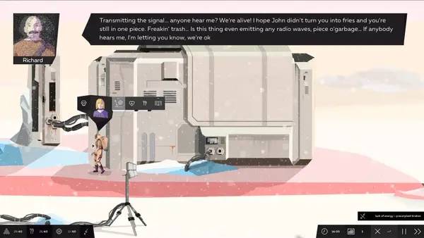 Кадр с взаимодействием персонажа и объекта в симметрия