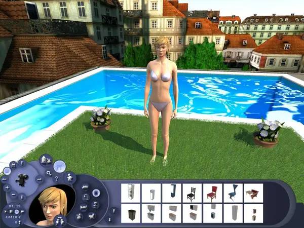 Кадр с взаимодействием персонажа и объекта в Singles flirt up your life!