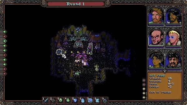 Кадр с взаимодействием персонажа и объекта в SKALD  Against the Black Priory