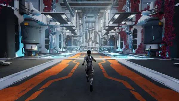 Кадр с взаимодействием персонажа и объекта в Sky Beneath