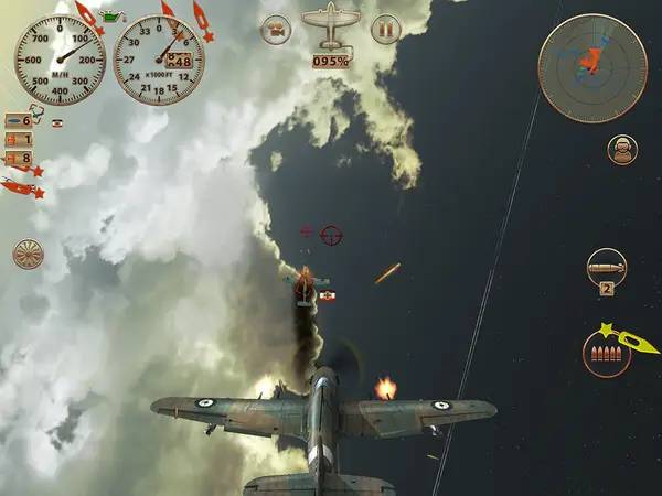 Кадр с взаимодействием персонажа и объекта в Sky Gamblers  Storm Raiders