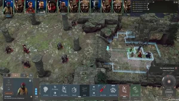 Кадр с взаимодействием персонажа и объекта в Solasta  Crown of the Magister - Lost Valley