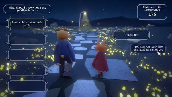 Кадр с взаимодействием персонажа и объекта в Some Goodbyes We Made