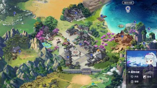 Кадр с взаимодействием персонажа и объекта в Songs Of Wuxia