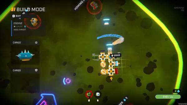 Кадр с взаимодействием персонажа и объекта в Space Scavenger