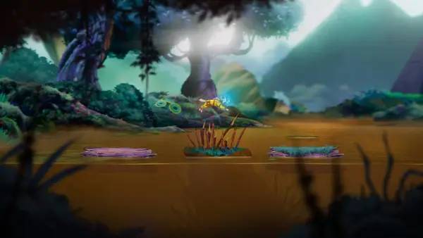 Кадр с взаимодействием персонажа и объекта в Space Tail  Every Journey Leads Home