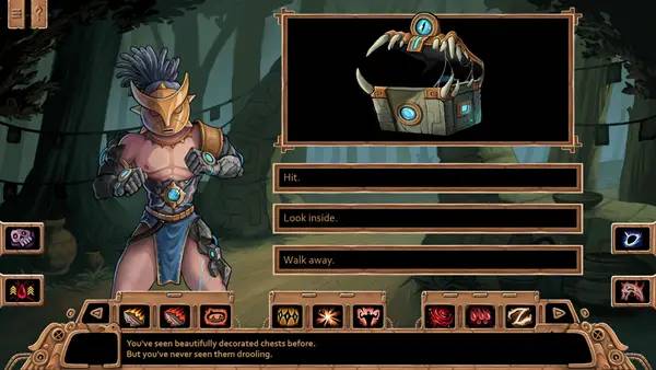 Кадр с взаимодействием персонажа и объекта в Spirits of The Silicium Forest