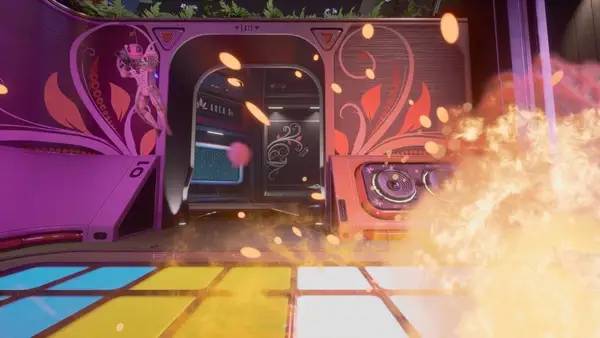 Кадр с взаимодействием персонажа и объекта в Splitgate