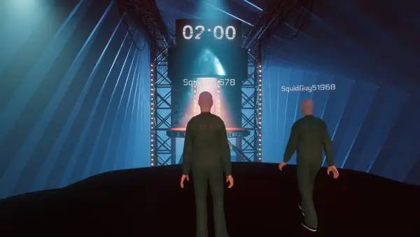 Кадр с взаимодействием персонажа и объекта в SQUID GUYS