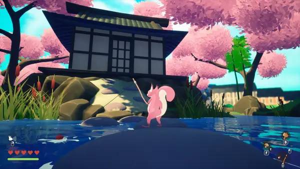 Кадр с взаимодействием персонажа и объекта в Squirreled Away