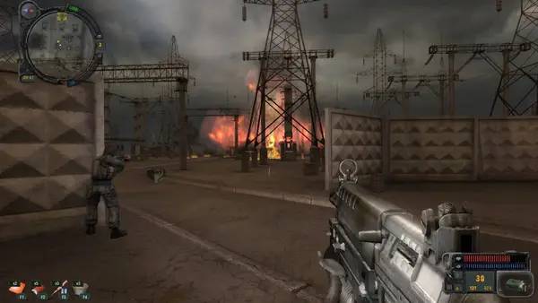 Кадр с взаимодействием персонажа и объекта в Сталкер  Call of Pripyat - Плохая компания