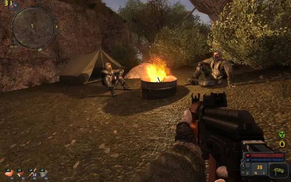 Кадр с взаимодействием персонажа и объекта в Сталкер  Call of Pripyat - SZM CoP 0.2