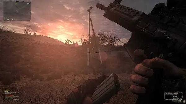 Кадр с взаимодействием персонажа и объекта в Сталкер Shadow of Chernobyl - EPILOGUE