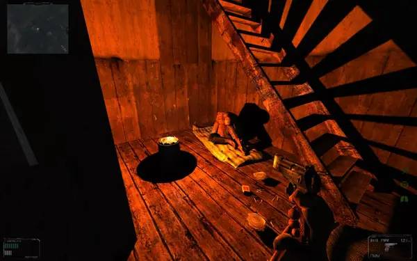 Кадр с взаимодействием персонажа и объекта в Сталкер  Shadow of Chernobyl - Oblivion Lost. Remake