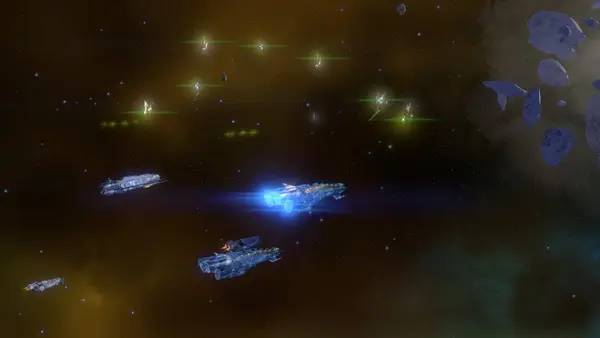 Кадр с взаимодействием персонажа и объекта в Star Hammer  The Vanguard Prophecy