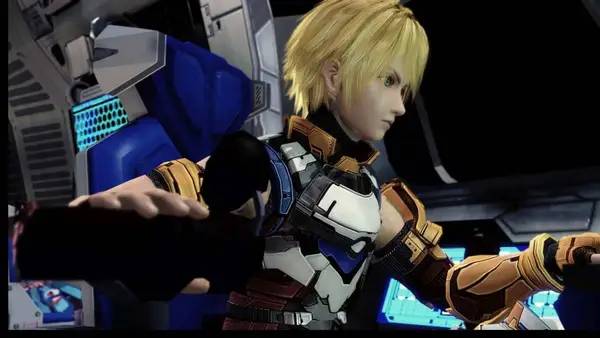 Кадр с взаимодействием персонажа и объекта в STAR OCEAN - THE LAST HOPE