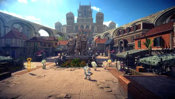 Кадр с взаимодействием персонажа и объекта в STAR OCEAN THE SECOND STORY R
