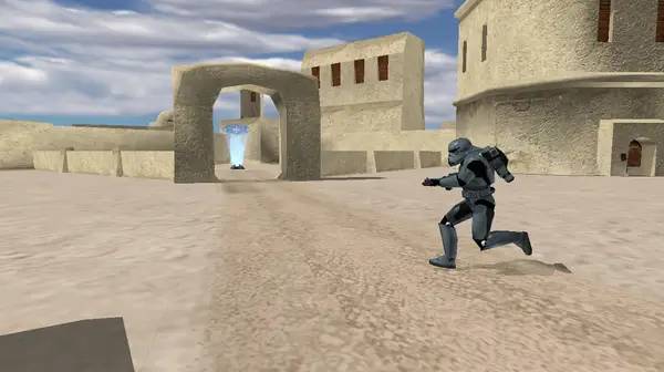 Кадр с взаимодействием персонажа и объекта в Star Wars  Battlefront 2 - Conversions