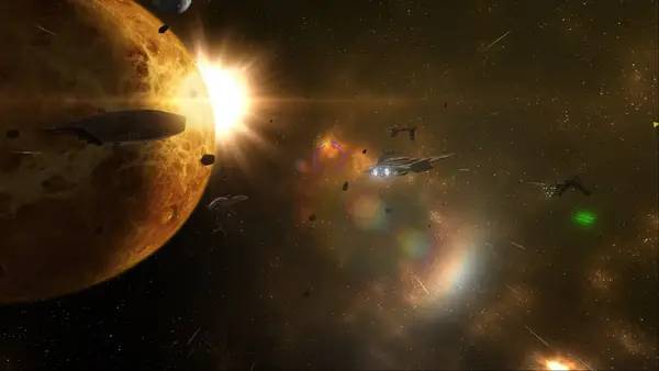 Кадр с взаимодействием персонажа и объекта в Star Wars  X-Wing Alliance - TIE Fighter Total Conversion