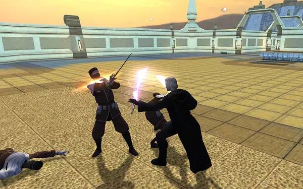 Кадр с взаимодействием персонажа и объекта в STAR WARS Knights of the Old Republic 2 - The Sith Lords