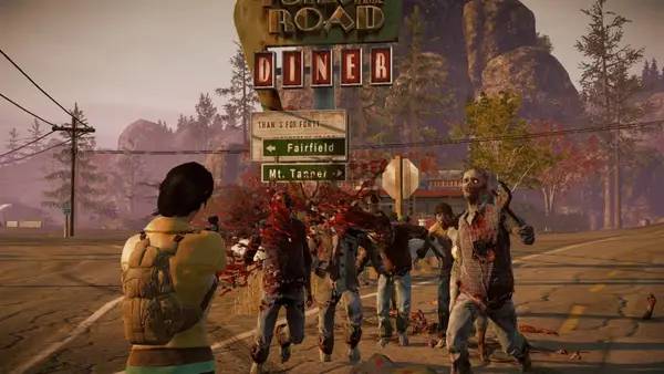 Кадр с взаимодействием персонажа и объекта в State of Decay  Year One Survival Edition