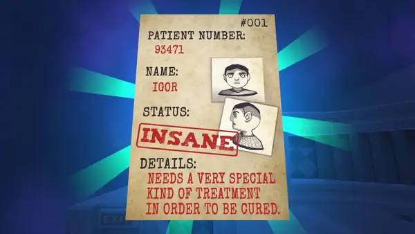 Кадр с взаимодействием персонажа и объекта в STATUS INSANE