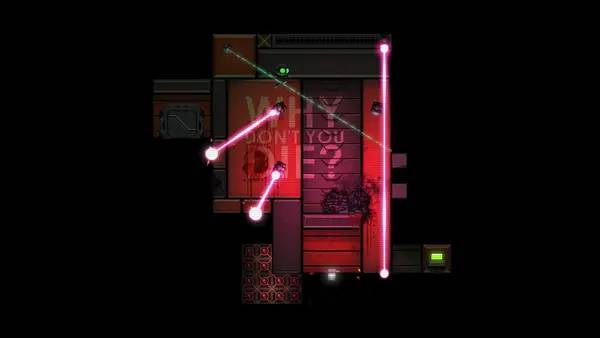 Кадр с взаимодействием персонажа и объекта в Stealth Inc 2  A Game of Clones