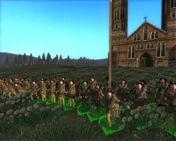 Кадр с взаимодействием персонажа и объекта в Steam and Steel Total War