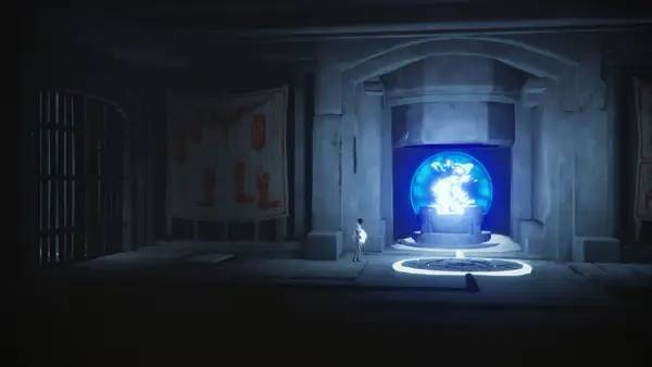 Кадр с взаимодействием персонажа и объекта в Stela