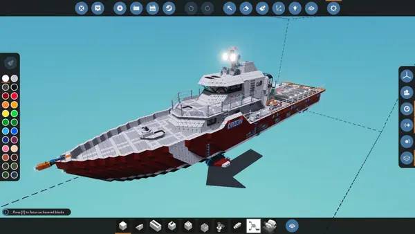 Кадр с взаимодействием персонажа и объекта в Stormworks  Build and Rescue