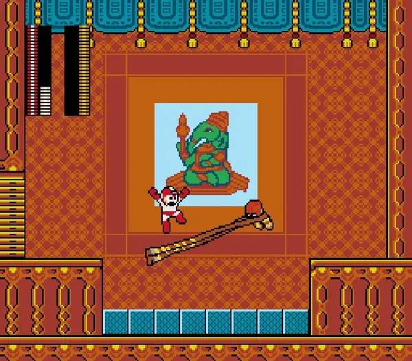 Кадр с взаимодействием персонажа и объекта в Street Fighter x Mega Man