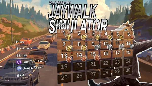 Кадр с взаимодействием персонажа и объекта в Street Stallion  The Jaywalk Simulator