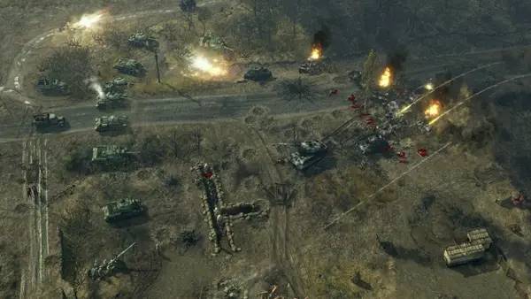Кадр с взаимодействием персонажа и объекта в Sudden Strike 4