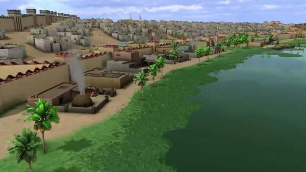 Кадр с взаимодействием персонажа и объекта в Sumerians