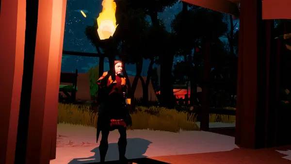 Кадр с взаимодействием персонажа и объекта в Summa Expeditionis