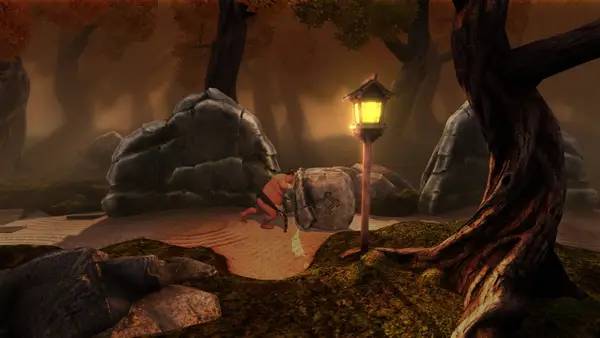 Кадр с взаимодействием персонажа и объекта в Sumoman