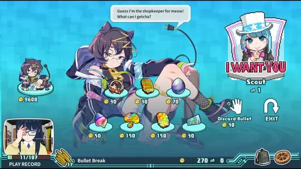 Кадр с взаимодействием персонажа и объекта в Super Bullet Break