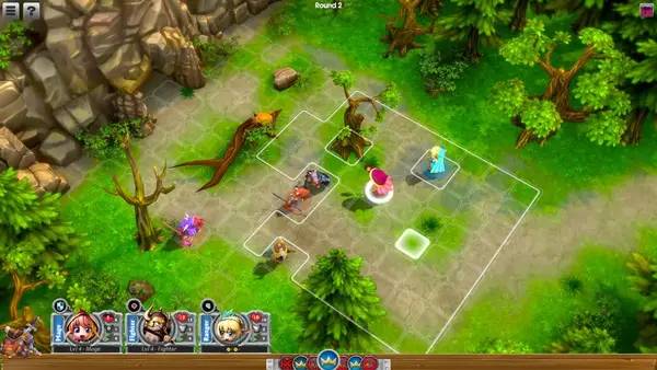 Кадр с взаимодействием персонажа и объекта в Super Dungeon Tactics