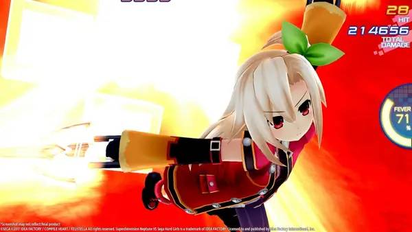 Кадр с взаимодействием персонажа и объекта в Superdimension Neptune VS Sega Hard Girls