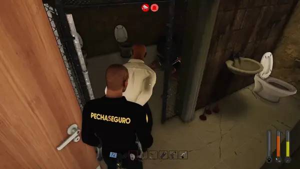 Кадр с взаимодействием персонажа и объекта в Supermarket Security Simulator