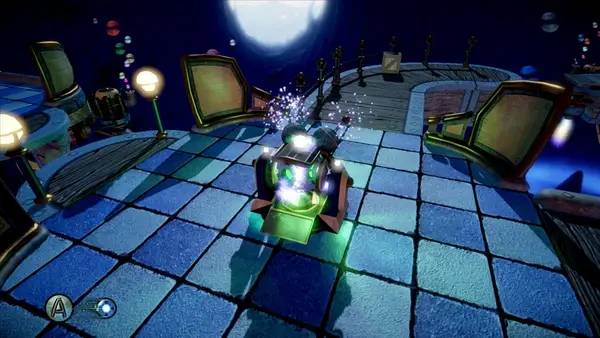 Кадр с взаимодействием персонажа и объекта в Switchball HD