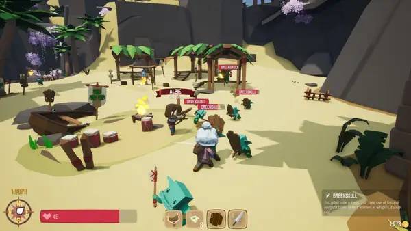 Кадр с взаимодействием персонажа и объекта в Swords 'n Magic and Stuff