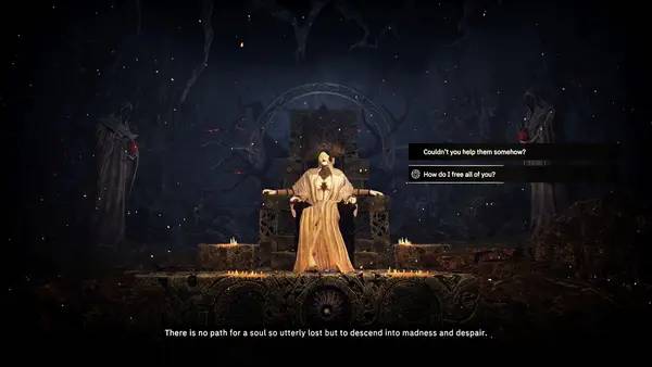 Кадр с взаимодействием персонажа и объекта в Tainted Grail  The Fall of Avalon