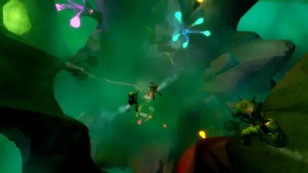 Кадр с взаимодействием персонажа и объекта в Tales from the Void