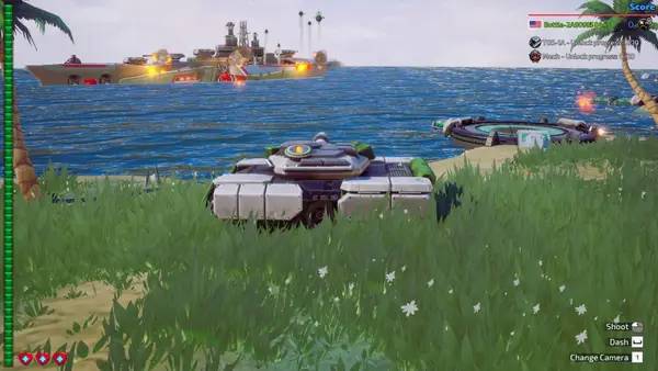 Кадр с взаимодействием персонажа и объекта в Tank Brawl 2  Armor Fury