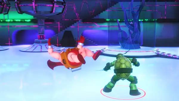 Кадр с взаимодействием персонажа и объекта в Teenage Mutant Ninja Turtles Arcade  Wrath of the Mutants